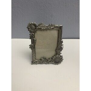 Vintage Sunflower Silver Frame Photo Size 3.5 X 5" Floral Farmhouse